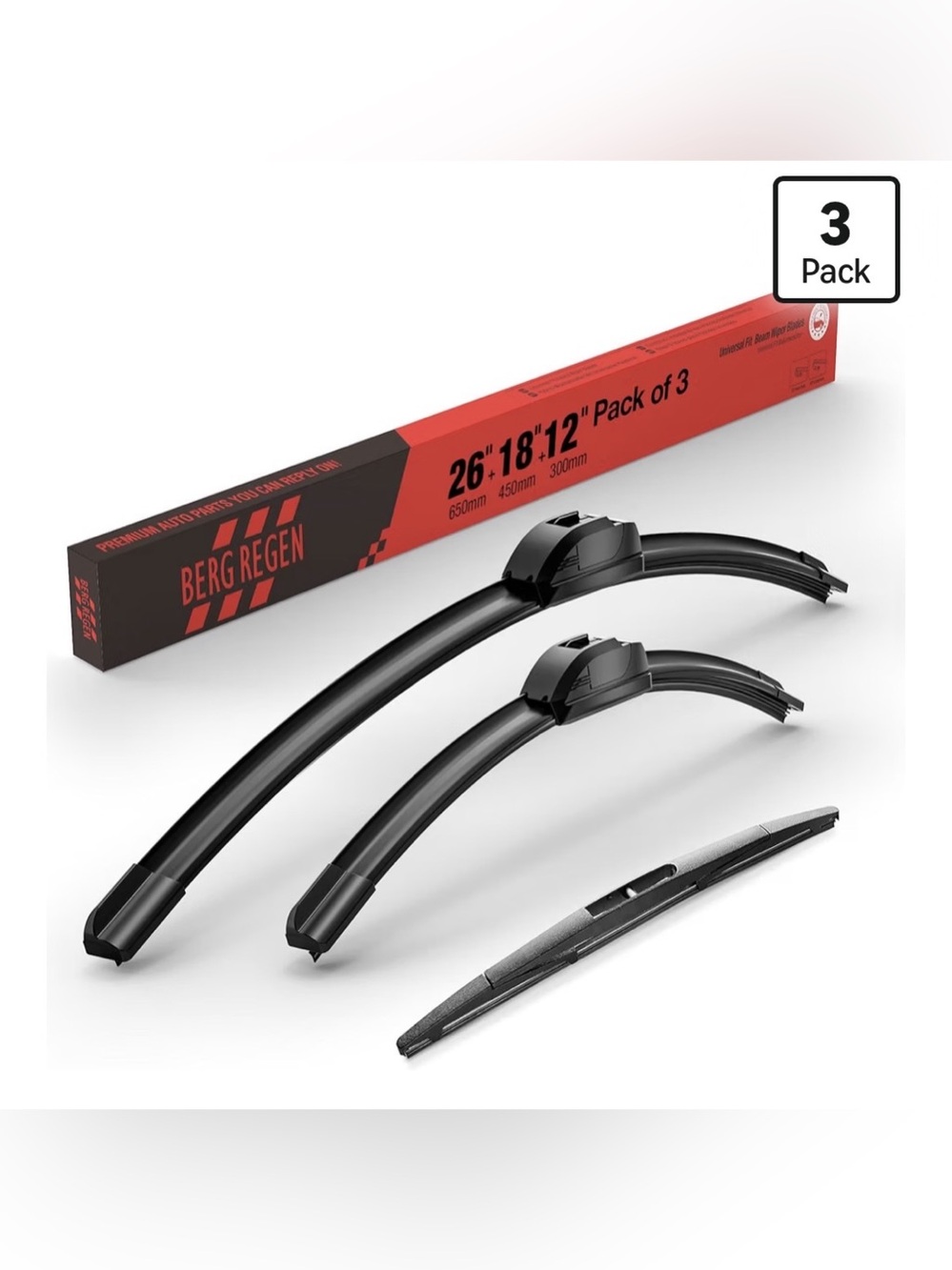 26"+18" Windshield Wiper Blades with 12" Rear for Nissan Murano, Infiniti QX50